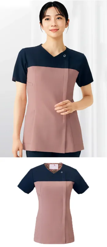 ナースウェア 半袖ジャケット（ブルゾン・ジャンパー） フォーク HI701-73 レディスジップスクラブ 医療白衣com