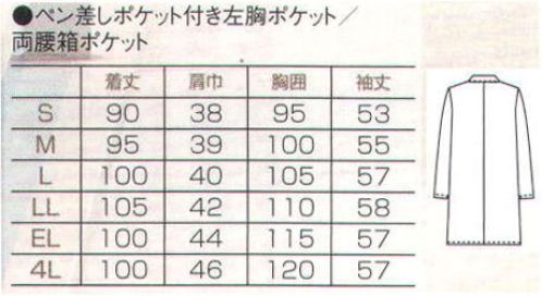 フォーク 2530PO-1 レディス診察衣シングル 30年来のロングセラーをすっきりしたシルエットに変え、スタイリッシュにリニューアル。衿の形やボタンの位置の変更、着丈、袖巾の変更、袖口の紐をなくしました。こちらの商品は、1着につき1円が国境なき医師団に寄付されます。※旧品番「2518A-1」のリニューアルモデルです。 サイズ／スペック