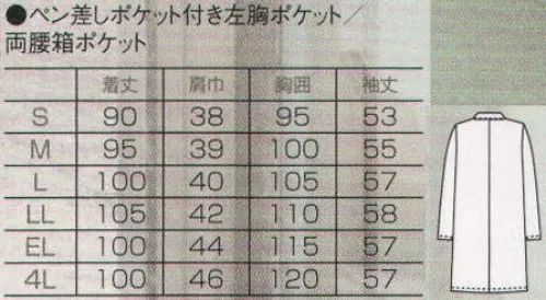 フォーク 2531PO-1 レディス診察衣ダブル 30年来のロングセラーをすっきりしたシルエットに変え、スタイリッシュにリニューアル。衿の形やボタンの位置の変更、着丈、袖巾の変更、袖口の紐をなくしました。こちらの商品は、1着につき1円が国境なき医師団に寄付されます。※旧品番「2519A-1」のリニューアルモデルです。 サイズ／スペック