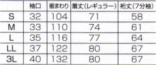 フォーク 7086BK-7 検診衣 高級感のある男女兼用の検診衣。前身頃が二重になる安心感のあるデザインで裏面は素肌に着ても気持ちの良い肌ざわり※各検診衣の品質・機能は万全を期しておりますが、検診設備等は施設さま毎に様々ですので、予めレントゲン透過テストの実施をお願いいたします。 サイズ／スペック