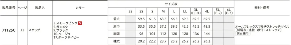 フォーク 7112SC-3 スクラブ サイズ・スペック