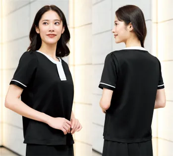 オフィスウェア 半袖ポロシャツ フォーク FB71495-9 ポロシャツ／リボン付 事務服JP