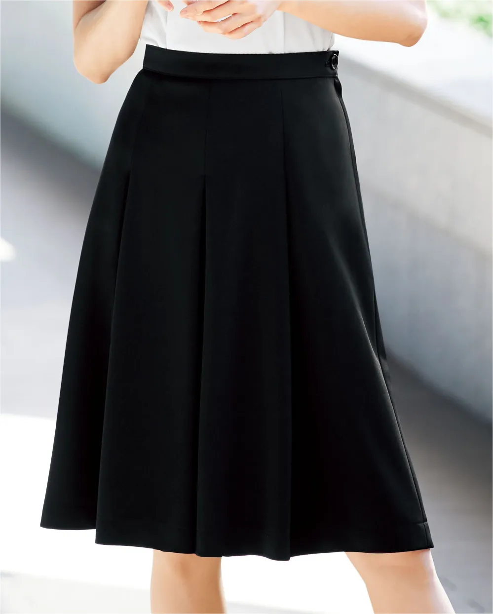 後ゴムニットキュロットスカート フォーク FC55252-9 オフィスウェア