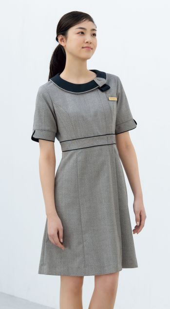 オフィスウェア 半袖ワンピース フォーク FO25069-9 ワンピース（半袖） 事務服JP