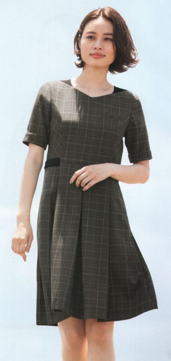 オフィスウェア 半袖ワンピース フォーク FO25079-5 ワンピース 事務服JP