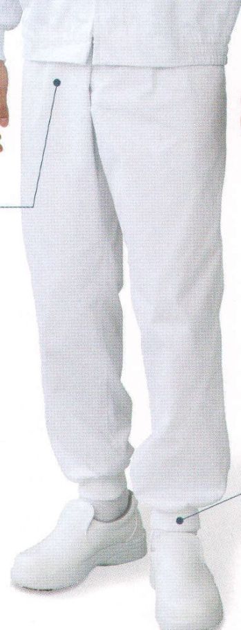 食品工場用 パンツ（米式パンツ）スラックス フードマイスター FX70748J 常温 女性用 混入だいきらい後ろゴム・裾口ジャージパンツ 食品白衣jp