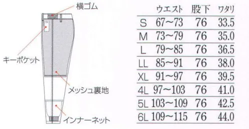 フードマイスター FX70926 男性用 混入だいきらいパンツ 「FXレス 洗濯耐久性能」優れた制菌・制電加工素材を使用し、清潔で作業がしやすいユニフォームです。高い洗濯耐久性能と抜群の汚れ落ちで、菌を寄せ付けない清潔さを保ちます。200回以上の高い洗濯耐久性能と抜群の汚れ除去性能。耐久制電性能にも優れています。肌にべとつかず、下着が透けにくいメッシュの裏地付き。安全・衛生的なコイルファスナー。制菌性・安全性・耐久性で厳しい基準に適合。ポリエステル改質加工素材≪マーバス≫ポリエステル繊維表面から、ノンホルマリンで安全性の高い抗菌剤をしみ込ませて固着させた制菌加工素材を使用しています。黄色ブドウ球菌や大腸菌などについて、SEK基準をクリアしハイレベルの制菌性能を備えています。 ※こちらの商品はリニューアル致しました。【変更箇所】・裏地(紺→グレー)・裾ネット付け方変更=ステッチ2本→1本※この商品はご注文後のキャンセル、返品及び交換は出来ませんのでご注意下さい。※なお、この商品のお支払方法は、先振込（代金引換以外）にて承り、ご入金確認後の手配となります。※「6Lサイズ」は、販売を終了致しました。 サイズ／スペック