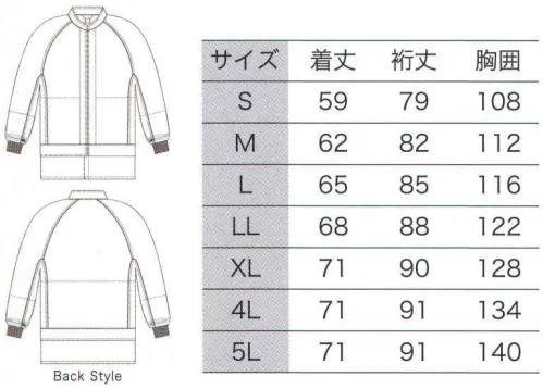 フードマイスター FX70941R 男女共用 混入だいきらいジャケット 「FXセレクト」常温タイプ。動きやすいジャケットタイプ。シワになりにくく丈夫で洗濯耐久性が高い。気温25℃未満の比較的涼しい環境向け。※FX70941よりリニューアル致しました。【変更箇所】・トリカット型へ変更。(作業性を高め、腕の上げ下げや、肩のつっぱりを解消)・インナーネット付け方変更=ステッチ2本→1本(袖口・ボディ)・袖口ジャージ長さ6cm→8cm・コイルファスナー・スタンドカラー5cm→3cm・衿元ファスナー(端を衿の中に入れ、肌に触れる部分をなくす)※海外生地・海外染色の為、若干色ブレが発生する事があります。 ※この商品はご注文後のキャンセル、返品及び交換は出来ませんのでご注意下さい。※なお、この商品のお支払方法は、先振込（代金引換以外）にて承り、ご入金確認後の手配となります。 サイズ／スペック