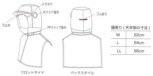 フードマイスター FX75920 男女共用 フルフードキャップ メガネ穴付フルフードキャップにマスク留めがついた高機能キャップ。※この商品はご注文後のキャンセル、返品及び交換は出来ませんのでご注意下さい。※なお、この商品のお支払方法は、先振込（代金引換以外）にて承り、ご入金確認後の手配となります。 サイズ／スペック