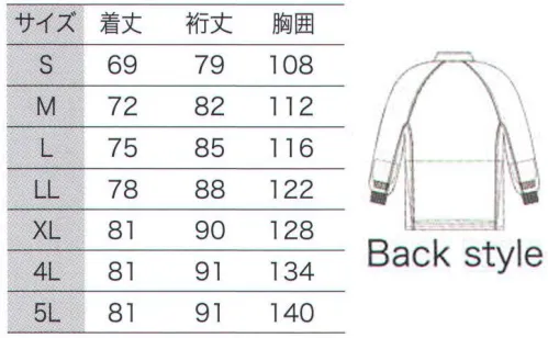 フードマイスター FX70330R 男女共用 混入だいきらいコート 「AB＋  FX低発塵シリーズ」画期的な新素材をミックスして実現！菌やホコリを寄せつけません！身体にやさしく、自己発塵を抑え、制菌、制電性能にも優れた素材で作られた安心できるユニフォームです。新しく高次元・高機能制菌繊維として開発された「マックスペック（R）」と、高度な制電力を実現した高制電糸「ルアナ（R）」の特徴を相乗的に融合させた画期的な新素材を使用しています。 「マックスペック」は、O-157やサルモネラ菌、MRSAなどに対し、繊維上の菌の増殖を抑制する効果が認められています。さらにその抗菌効果は、50回洗濯した後でも持続している事が制菌テストで確かめられました。幅広い制菌効果・持続性のある洗濯耐久性のほか、皮膚刺激性など各種安全性試験にも合格、体にやさしい安心できる素材となっています。ノンホルマリン系制菌剤を使用した加工素材として、SEK（赤ラベル）の厳しい「安全性基準」をすべてクリアー。「制菌性」「安全性」が認められたSEK制菌加工素材として認証された最初の素材です。「ルアナ」は繊維の内部に導電性微粒子（カーボンブラック）を混入して、発生した静電気を直ちに分解する導電性繊維の性能をもつことにより、極めて高度な制電力を実現した画期的な高制電糸です。従来手法のように後加工で付加した性能ではなく、優れた製糸技術が生みだした、糸そのものが持つ性能なので、洗濯などによる劣化がほとんどありません。また、自己発塵が最小になるとともに、静電気による吸着塵埃の除去が容易なフィラメントと組合せ、低発塵型素材としても優れています。クリーンルームISOクラス5対応。 ※FX70330よりリニューアル致しました。【変更箇所】・トリカット型へ変更。(作業性を高め、腕の上げ下げや、肩のつっぱりを解消)・インナーネット付け方変更=ステッチ2本→1本(袖口・ボディ)・袖口ジャージ長さ6cm→8cm・セミオートマチックコイルファスナー(スライダーのロックが可能)・スタンドカラー5cm→3cm・衿元ファスナー(端を衿の中に入れ、肌に触れる部分をなくす)※洗濯時の注意:液温は、60度を限度とし、ファスナーやマジックテープは閉じて洗濯機の弱水流、または弱い手洗いで洗って下さい。 ※この商品はご注文後のキャンセル、返品及び交換は出来ませんのでご注意下さい。※なお、この商品のお支払方法は、先振込（代金引換以外）にて承り、ご入金確認後の手配となります。 サイズ／スペック