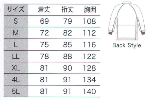 フードマイスター FX70650R 男女共用 混入だいきらいコート 「ICE  FX超清涼タイプ」高温環境で優れた吸放湿性を発揮。ひんやり爽やか素材。冷感素材による超清涼タイプのユニフォームです。快適で動きやすく作業効率を高めるデザイン設計です。高温環境の多い食品工場やフードサービス業で、作業の快適性をより高める「低発塵」「接触冷感」「吸湿・速乾」「透けにくい」4大特性を持つ素材を使用した、高品位ユニフォームです。EVOH繊維とポリエステルは共に長繊維なので、ケバ立ちが少なく、脱落しにくい素材です。熱伝導率と熱吸収速度が高いEVOH繊維を使用しているので、皮膚表面の熱が繊維を通して放散され、ひんやりとした爽やかな感触が保てます。汗や水分を繊維表面で素早く吸収し、繊維内部に浸透する前にいち早く空気中に拡散してしまいますので、肌ざわりはいつもサラリと快適です。フルダルポリエステル糸が、透けを防ぎます。 ※室温の高い作業場に効果的です。オーブン等の高熱を受ける部署での作業には、厚手生地のユニフォーム着用をおすすめします。 ※洗濯時の注意:液温は、60度を限度とし、ファスナーやマジックテープは閉じて洗濯機の弱水流、または弱い手洗いで洗って下さい。 ※FX70950よりリニューアル致しました。【変更箇所】・トリカット型へ変更。(作業性を高め、腕の上げ下げや、肩のつっぱりを解消)・インナーネット付け方変更=ステッチ2本→1本(袖口・ボディ)・袖口板ゴム・セミオートマチックコイルファスナー(スライダーのロックが可能)・スタンドカラー5cm→3cm・衿元ファスナー(端を衿の中に入れ、肌に触れる部分をなくす)※この商品はご注文後のキャンセル、返品及び交換は出来ませんのでご注意下さい。※なお、この商品のお支払方法は、先振込（代金引換以外）にて承り、ご入金確認後の手配となります。 サイズ／スペック