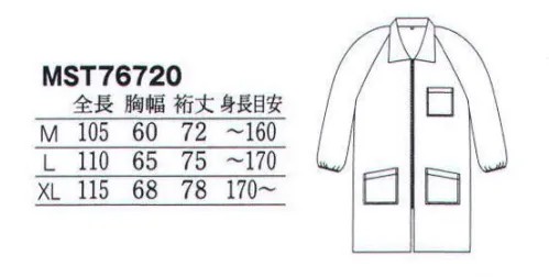 フードマイスター MST76720 男女共用 不織布ロング白衣（50着入） 防汚/見学者用など用途に合わせてお使い下さい。不織布ユニフォーム  ※この商品は、ご注文後のキャンセル・返品・交換ができませんので、ご注意下さい。※なお、この商品のお支払方法は、先振込（代金引換以外）にて承り、ご入金確認後の手配となります。 サイズ／スペック