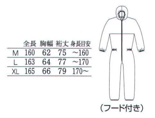 フードマイスター MST76740 男女共用 不織布ユニフォーム続き服フード付き（50着入） 防汚/見学者用など用途に合わせてお使い下さい。不織布ユニフォーム  ※この商品は、ご注文後のキャンセル・返品・交換ができませんので、ご注意下さい。※なお、この商品のお支払方法は、先振込（代金引換以外）にて承り、ご入金確認後の手配となります。 サイズ／スペック