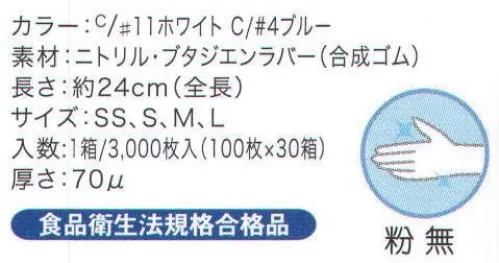 フードマイスター MST77642 ニトリルグローブ パウダーフリー（3000枚入） 耐突刺性にすぐれ、耐油・耐薬品にも強く、手にぴったりフィットし弾力性があり、圧迫感が少なく疲れにくい手袋です。 ※この商品はご注文後のキャンセル、返品及び交換は出来ませんのでご注意下さい。※なお、この商品のお支払方法は、先振込（代金引換以外）にて承り、ご入金確認後の手配となります。 サイズ／スペック