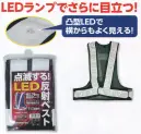 福徳産業 9666NW-F LED反射ベスト（紺/白） LEDライトでさらに目立つ！凸型で横からも良く見える！※この商品はご注文後のキャンセル、返品及び交換は出来ませんのでご注意下さい。※なお、この商品のお支払方法は、先振込（代金引換以外）にて承り、ご入金確認後の手配となります。