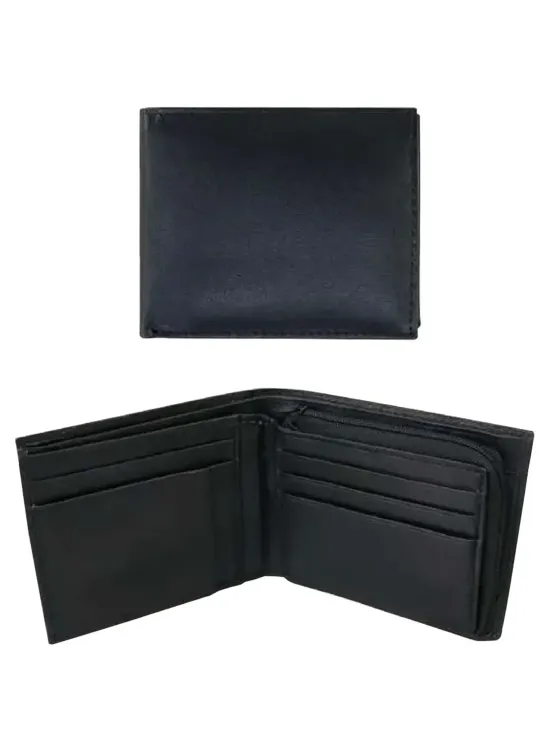 福徳産業 ID-3003 ヤギ皮二つ折り財布 ファスナー仕様 本革の圧倒的存在感に流行の機能をプラス！仕様品番:ID-3003品名:ヤギ皮二つ折り財布 ファスナー仕様