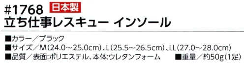 福徳産業 1768 立ち仕事レスキュー インソール 足の疲れを科学するインソールアーチ構造を正しくサポートする「アーチサポートパッド」を3ヶ所に配置。足のトラブルの原因ともなるアーチ構造の崩れをケアし、足を快適にサポート。※この商品はご注文後のキャンセル、返品及び交換は出来ませんのでご注意下さい。※なお、この商品のお支払方法は、先振込（代金引換以外）にて承り、ご入金確認後の手配となります。 サイズ／スペック