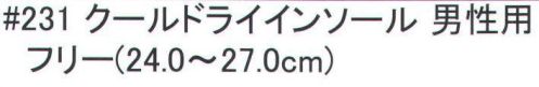 福徳産業 231-IN クールドライインソール（男性用） 足をサラサラに！抗菌防臭対策に！※この商品はご注文後のキャンセル、返品及び交換は出来ませんのでご注意下さい。※なお、この商品のお支払方法は、先振込（代金引換以外）にて承り、ご入金確認後の手配となります。 サイズ／スペック