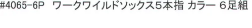 福徳産業 4065-6P ワークワイルドソックス5本指 カラー（6足組） 6日分のお買い得ソックス。※この商品はご注文後のキャンセル、返品及び交換は出来ませんのでご注意下さい。※なお、この商品のお支払方法は、先振込（代金引換以外）にて承り、ご入金確認後の手配となります。 サイズ／スペック