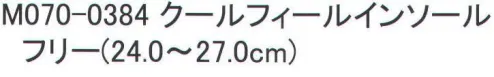 福徳産業 M070-0384 クールフィールインソール 接触冷感素材が汗、熱をすばやく奪って涼しい！※この商品はご注文後のキャンセル、返品及び交換は出来ませんのでご注意下さい。※なお、この商品のお支払方法は、先振込（代金引換以外）にて承り、ご入金確認後の手配となります。 サイズ／スペック