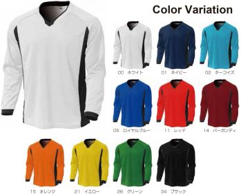 FLORIDAWIND P-1930-A ベーシックロングスリーブサッカーシャツ 今年の夏もっとも売り上げが良かったP-1910サッカーシャツの長袖が早くも登場。半袖・長袖、ジュニア～大人サイズまで11色揃っております。※脇切替部分のカラーは、全てダークグレーになります。※「プラム」は商品番号「P-1930-B」に掲載しております。
