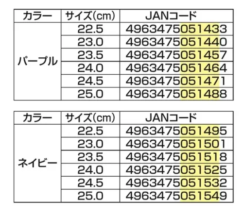 福山ゴム工業 AA287 エビアン #2 エビアン #2 フラット底レディースブーツ畑仕事に最適なフラット底の長靴です。メリヤス裏地と2Eワイズで快適な履き心地を実現しました。特徴・フラット底で作業がしやすい・メリヤス裏地で快適な履き心地・ロール底で滑りにくい設計・2Eワイズで快適なフィット感・シンプルで飽きのこないデザイン仕様・商品名:エビアン #2・商品番号:AA287・カラー:パープル、ネイビー・サイズ:22.5～25.0cm・製品寸法:26.0cm(高さ)・重量:460g(片足)生産国:中国・JANコード:パープル(22.5cm:4963475051433～25.0cm:4963475051488)、ネイビー(22.5cm:4963475051495～25.0cm:4963475051549)※この商品はご注文後のキャンセル、返品及び交換は出来ませんのでご注意ください。※なお、この商品のお支払方法は、前払いにて承り、ご入金確認後の手配となります。 サイズ／スペック