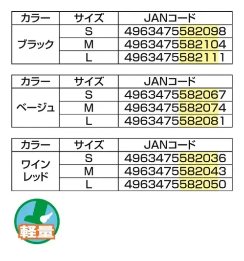 福山ゴム工業 BB322 マイローズ #23 マイローズ #23 ソフトフィットブーツ柔らかな素材としなやかに曲がるソフトな履き心地が特徴のレディースブーツです。軽量設計で長時間の使用も快適です。特徴・熱可塑性エラストマー採用で柔らかな履き心地・軽量設計で疲れにくい・TPE素材のアウターソールで優れたグリップ力・2Eワイズで快適なフィット感・シンプルで上品なデザイン仕様・商品名:マイローズ #23・商品番号:AA322・カラー:ブラック、ベージュ、ワインレッド・サイズ:S(22.5～23.0cm)、M(23.5～24.0cm)、L(24.5～25.0cm)・製品寸法:26.5cm(高さ)・重量:375g(片足)生産国:中国・JANコード:ブラック(S:4963475582098～L:4963475582111)、ベージュ(S:4963475582067～L:4963475582081)、ワインレッド(S:4963475582036～L:4963475582050)※この商品はご注文後のキャンセル、返品及び交換は出来ませんのでご注意ください。※なお、この商品のお支払方法は、前払いにて承り、ご入金確認後の手配となります。 サイズ／スペック