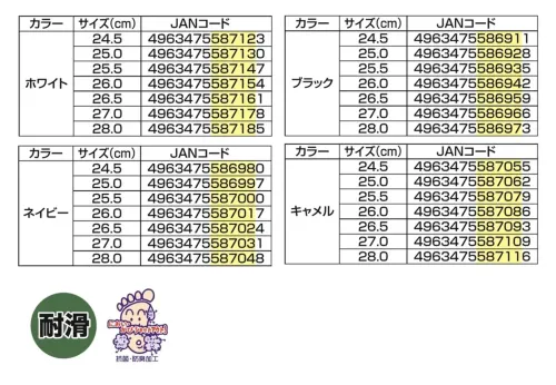 福山ゴム工業 EE624 ラスティングブル LB-067 ラスティングブル LB-067 スリッポンシューズ耐滑性と高クッション性を備えた抗菌防臭仕様のスリッポンシューズです。快適な履き心地と機能性を兼ね備えた新商品です。特徴・耐滑ソール採用で滑りにくい設計・高クッションで快適な履き心地を実現・抗菌防臭底で清潔な状態をキープ・ワイズ2Eの標準的なフィット感・軽量設計で疲れにくい設計仕様・商品名:ラスティングブル LB-067・商品番号:RR624・カラー:ホワイト、ブラック、ネイビー、キャメル・サイズ:24.5cm～27.0・28.0cm・重量:約330g（片足）・生産国:中国・JANコード:ホワイト（4963475587123～4963475587185）、ブラック（4963475586911～4963475586973）、ネイビー（4963475586980～4963475587048）、キャメル（4963475587055～4963475587116）※この商品はご注文後のキャンセル、返品及び交換は出来ませんのでご注意ください。※なお、この商品のお支払方法は、前払いにて承り、ご入金確認後の手配となります。 サイズ／スペック