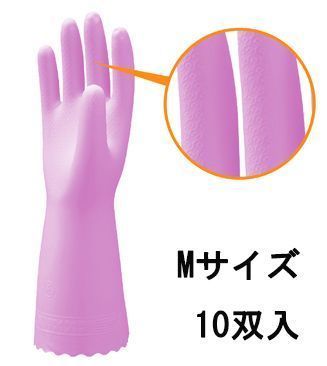 食品白衣jp ナイスハンドMIEUX 中厚手 ピンク M(10双入) ショーワ