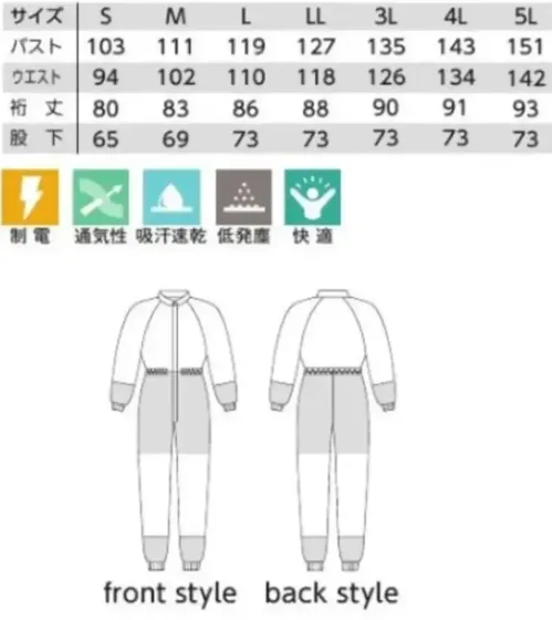 ガードナー CK105 クリーンスーツ サイズ／スペック