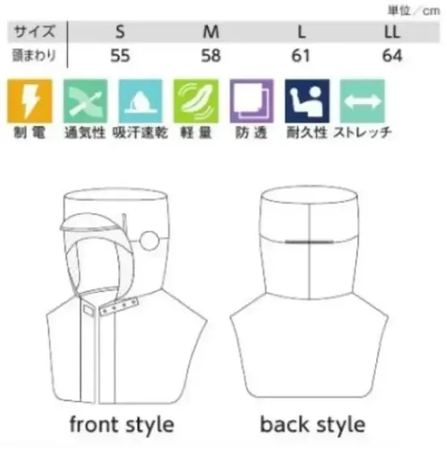 ガードナー CS471 クリーンフード（ツバ付）前開きタイプ サイズ／スペック