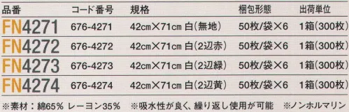 ガードナー FN4271 FNワイパー 無地（300枚入り） 1箱300枚入りです。吸水性がよく、繰り返し使用が可能。ノンホルマリン。※この商品は、ご注文後のキャンセル・返品・交換ができませんので、ご注意下さいませ。※なお、この商品のお支払方法は、先振込（代金引換以外）にて承り、ご入金確認後の手配となります。 サイズ／スペック