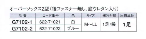 ガードナー G7102-1 オーバーソックス2型（後ファスナー無し・底ウレタン入り） クリーンルーム内入室時に。 ※この商品は、ご注文後のキャンセル・返品・交換ができませんので、ご注意下さいませ。※なお、この商品のお支払方法は、先振込（代金引換以外）にて承り、ご入金確認後の手配となります。 サイズ／スペック