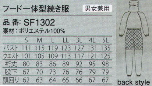 ガードナー SF1302-1 フード一体型続き服 通気性を重視した3色展開のフード一体型クリーン続き服。顔周りのフィット感が異物落下を防止。制電トロピカル●通気性が良く、適度なシャリ感を持つ、平織素材。●グリッド状に織り込まれた導電糸が、低発塵性と安定した制電効果を発揮。●汗をすばやく吸収拡散する、特殊吸汗加工付き。※この商品は、グリッド状に黒の制電糸が入っています。※この商品は、ご注文後のキャンセル・返品・交換ができませんので、ご注意下さいませ。※なお、この商品のお支払方法は、先振込（代金引換以外）にて承り、ご入金確認後の手配となります。 サイズ／スペック