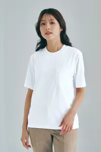 アイトス (ハイナック) 40502-001 スロープネック 半袖Tシャツ（ポケット付）