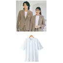 事務服JP オフィスウェア 半袖Ｔシャツ アイトス (ハイナック) 40503-001 スロープネック 半袖Tシャツ（ポケット無し）