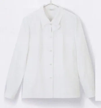 男女ペア 長袖ブラウス アイトス (ハイナック) B2601-01 長袖ブラウス（リボン付） 作業服JP