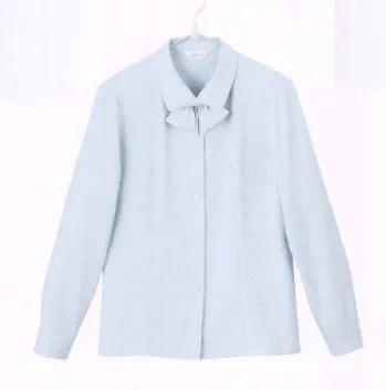 男女ペア 長袖ブラウス アイトス (ハイナック) B2601-25 長袖ブラウス（リボン付） 作業服JP