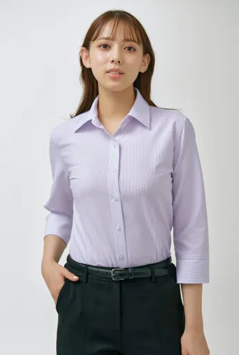 男女ペア 七分袖ブラウス アイトス (ハイナック) HCB4007-082 七分袖ブラウス 作業服JP