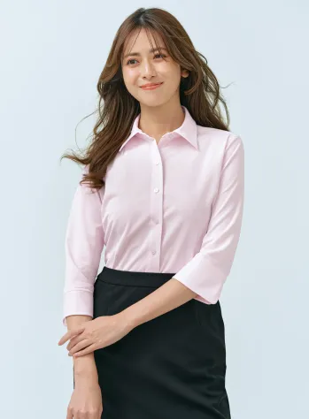 男女ペア 七分袖ブラウス アイトス (ハイナック) HCB4107-038 七分袖ブラウス 作業服JP