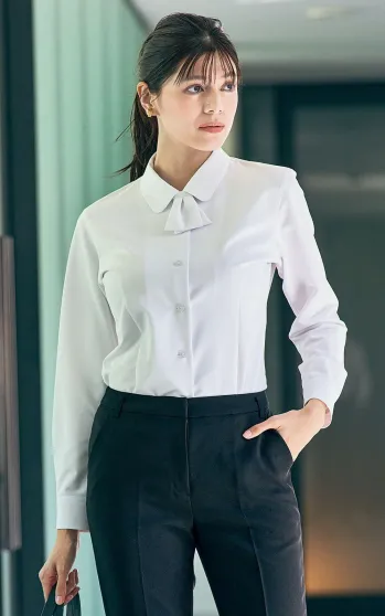 男女ペア 長袖ブラウス アイトス (ハイナック) HCB4111-001 長袖ブラウス 作業服JP