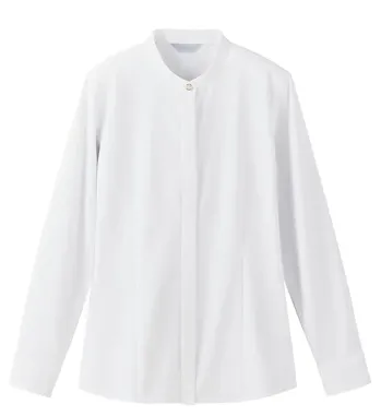 男女ペア 長袖ブラウス アイトス (ハイナック) HCB4131-001 長袖スタンドカラーブラウス 作業服JP