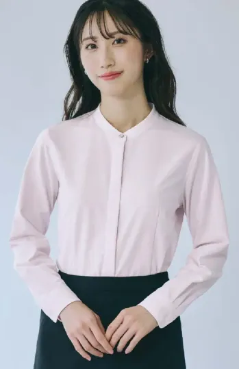 男女ペア 長袖ブラウス アイトス (ハイナック) HCB4131-038 長袖スタンドカラーブラウス 作業服JP