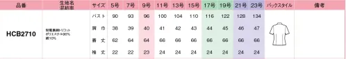 アイトス (ハイナック) HCB2710-101-C 半袖ブラウス　21号(特注)～23号(特注) 忙しい女子の強い味方 ニットブラウス夜にお洗濯しても朝には乾いて、アイロン掛けの手間もナシ。汚れも落ちやすく、毎日心地よく着られます。【ポイント①】ノーアイロン洗濯後はアイロン不要でラクラク。【ポイント②】サラッと快適優れた吸汗･速乾性で汗をかいてもサラリ。【ポイント③】ストレッチ性ほどよいストレッチ性があるニット。【ポイント④】お手入れ簡単すぐに乾いて、家で毎日洗える。キリッと立ち上がった衿で、顔まわりをシャープに。●落ちにくかったファンデーションもキレイに！リキッドファンデーションやコーヒー、ソース、ケチャップなどの汚れも家庭洗濯できれいに落とせます。※「B2710-01 半袖ブラウス」のリニューアル商品となります。※21号・23号は受注生産になります。※受注生産品につきましては、ご注文後のキャンセル、返品及び他の商品との交換、色・サイズ交換が出来ませんのでご注意くださいませ。※受注生産品のお支払い方法は、先振込み（代金引換以外）にて承り、ご入金確認後の手配となります。 サイズ／スペック