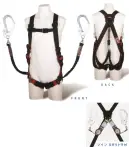 藤井電工 TH-508-2TR93SV レヴォハーネス ツインランヤード付（SRリトラ）（TH-508-2TR93SV-OT-2R23） REVO HARNESS-レヴォハーネス-あらゆる高所作業を支える、安全性と装着性に優れたフラッグシップモデル。■POINT.1 装着しやすい表と裏の色が異なり、ベルトのねじれが判断しやすいため、装着がスムーズ。■POINT.2 動きやすい腰部の交差部が可動し、体の動きにフィットするので作業性を高めます。■POINT.3 落下時も安心安全骨盤、足回りにベルトが配置されており、落下時に衝撃荷重を分散する上、ベルトがお尻を包み込むので、救助までの持久時間が向上。□ランヤード【織ロープ巻取式:幅15mm×長さ1，600mm、フック:FS-93SV（軽量・SV回転）、ショックアブソーバ】×2、フックハンガー2個付※この商品は受注生産になります。※受注生産品につきましては、ご注文後のキャンセル、返品及び他の商品との交換、色・サイズ交換が出来ませんのでご注意ください。※受注生産品のお支払い方法は、先振込（代金引換以外）にて承り、ご入金確認後の手配となります。