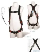 藤井電工 TH-508-TR93SV レヴォハーネス ランヤード付（SRリトラ）（TH-508-TR93SV-OT-R23） REVO HARNESS-レヴォハーネス-あらゆる高所作業を支える、安全性と装着性に優れたフラッグシップモデル。■POINT.1 装着しやすい表と裏の色が異なり、ベルトのねじれが判断しやすいため、装着がスムーズ。■POINT.2 動きやすい腰部の交差部が可動し、体の動きにフィットするので作業性を高めます。■POINT.3 落下時も安心安全骨盤、足回りにベルトが配置されており、落下時に衝撃荷重を分散する上、ベルトがお尻を包み込むので、救助までの持久時間が向上。【ランヤード】・織ロープ巻取式:幅15mm×長さ1，600mm・フック:FS-93SV（軽量・SV回転）、ショックアブソーバ、フックハンガー付※この商品は受注生産になります。※受注生産品につきましては、ご注文後のキャンセル、返品及び他の商品との交換、色・サイズ交換が出来ませんのでご注意ください。※受注生産品のお支払い方法は、先振込（代金引換以外）にて承り、ご入金確認後の手配となります。