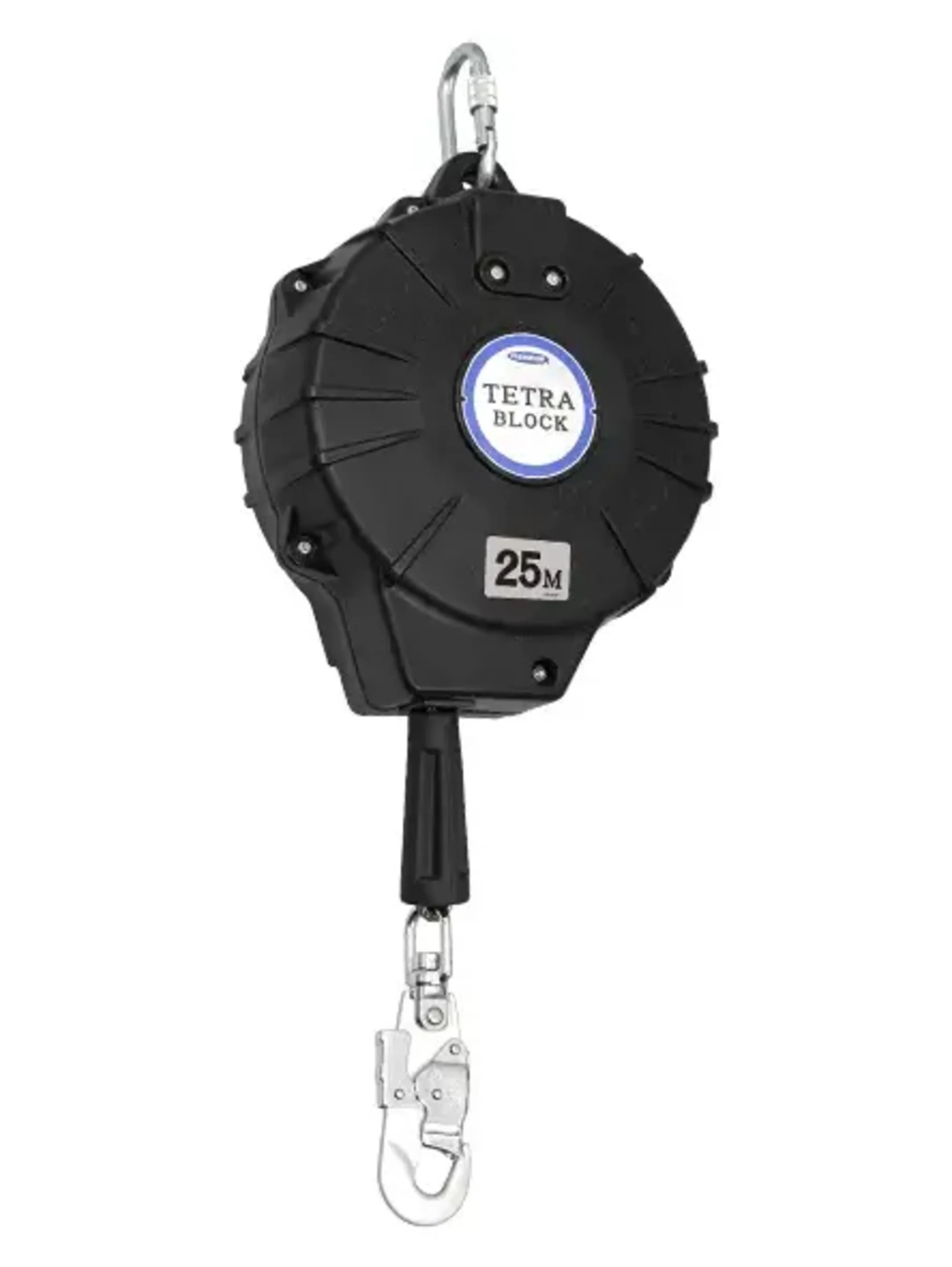 藤井電工 TRB-25 テトラブロック25m(台付・引寄ロープ付) テトラブロック25m耐久性の高いステンレスを使用し、メンテナンスが軽減されます。ラチェット機構で安全性を確認しやすく、内蔵ディスクブレーキが墜落時の衝撃もやわらげます。特徴・ステンレス素材を採用:ロック機構・ディスクブレーキの主要部品にステンレスを使用し、耐食性とランニングコストを向上。・ワイヤ径を4.3mmから5mmに拡大し、強度と耐久性を向上。・ディスクブレーキ内蔵:実績あるブレーキを採用し、国内外の規格に対応可能。・ラチェット機構のロック爪:ワイヤ操作時に音で正常動作を確認でき、凍結などによる固着が起きにくい設計。・衝撃負担を軽減:内蔵ディスクブレーキがショックアブソーバの役割を果たし、墜落時の衝撃を和らげる。※この商品は受注生産になります。仕様品番:TRB-25品名:テトラブロック25m重量:約13.1kg