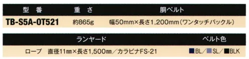 藤井電工 TB-S5A-OT521 消防活動用ベルト（ワンタッチバックル付） ※この商品は受注生産になります。※受注生産品につきましては、ご注文後のキャンセル、返品及び他の商品との交換、色・サイズ交換が出来ませんのでご注意ください。※受注生産品のお支払い方法は、先振込（代金引換以外）にて承り、ご入金確認後の手配となります。 サイズ／スペック