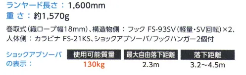 藤井電工 THL-2-CR93SV-130KG ツインコルトリトラ 130KG対応型 THL-2-CR93SV-21KS-BK-130KG-2R23 Twin COLT Ritra ツインコルトリトラ130KG対応型軽量コンパクトな常時巻取式ランヤード器本体が小さく軽いので作業時の快適性を損なわず、万一の墜落時には常時巻取力とロック機構により最短の落下距離で停止します。引き出したストラッブには常に巻取力がかかり短く保たれるので、構造物などに引っ掛かるトラブルが防げます。使用可能質量:130kg最大自由落下距離:2.3M落下速度:3.2～4.5m※この商品は受注生産になります。※受注生産品につきましては、ご注文後のキャンセル、返品及び他の商品との交換、色・サイズ交換が出来ませんのでご注意ください。※受注生産品のお支払い方法は、先振込（代金引換以外）にて承り、ご入金確認後の手配となります。 サイズ／スペック