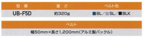 藤井電工 UB-F5D 防火衣ベルト（TUB-F5D） 自分と被災者の安全を確保しながら、しかも動きやすい、救助活動時の理想的なベルトです。※この商品は受注生産になります。※受注生産品につきましては、ご注文後のキャンセル、返品及び他の商品との交換、色・サイズ交換が出来ませんのでご注意ください。※受注生産品のお支払い方法は、先振込（代金引換以外）にて承り、ご入金確認後の手配となります。 サイズ／スペック